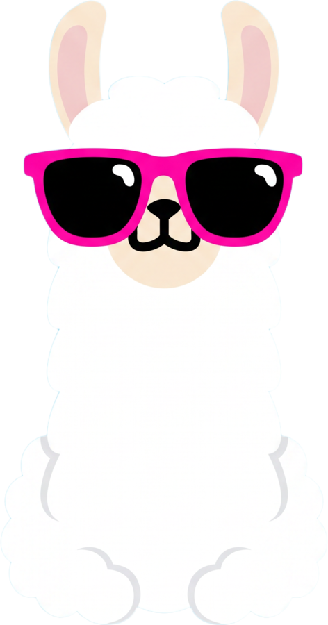 VoiceLlama mascot wearing pink sunglasses